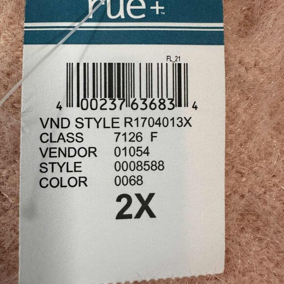 NWT RUE21 Soft Blush Pink Fuzzy V-Neck Balloon Sleeve Sweater – (2X) - Picture 6 of 14